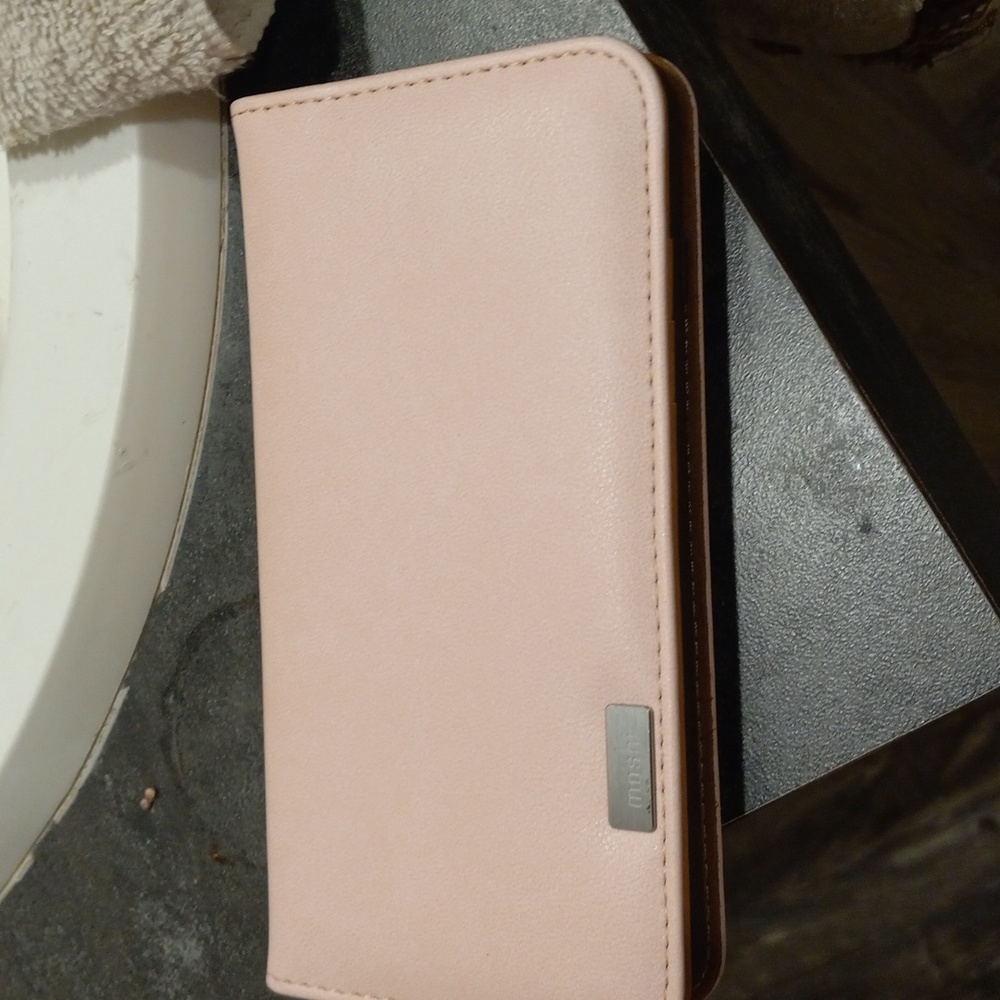 Moshi blush pink leather wallet & IPhone case.    Box 197.  7/31